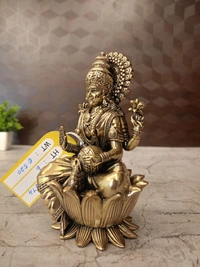 Brass Fine Art Maha Lakshmi Idol With Coin Pot