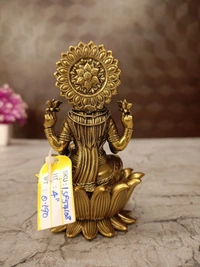 Brass Fine Art Lakshmi Idol Sitting On Lotus Base