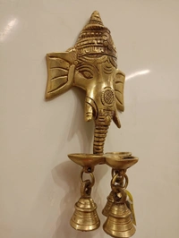 Buy Brass Wall Mount Ganesha Face With Bells / Handicraft Idol Pure Brass Antique Finish