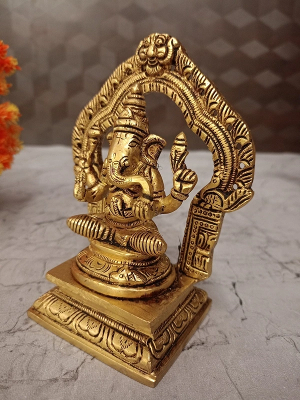 Buy Brass Arch Ganesha Idol Best For Pooja / Antique And Handicraft Statue 