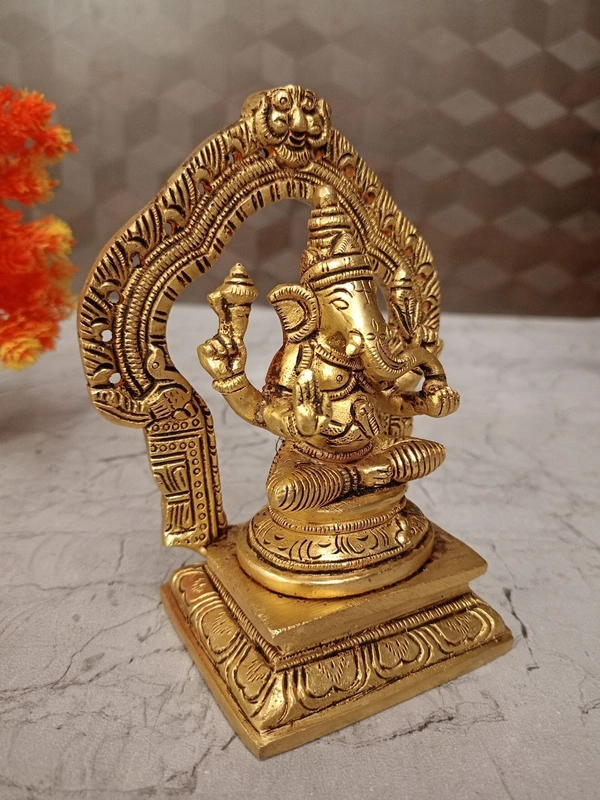 Buy Brass Arch Ganesha Idol Best For Pooja / Antique And Handicraft Statue 