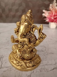 Buy Brass Superfine Ganesha Statue For Pooja / Pure Antique And Handicraft Idol 