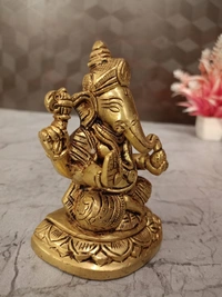 Buy Brass Superfine Ganesha Statue For Pooja / Pure Antique And Handicraft Idol 