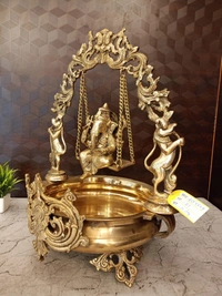 Brass Swing Ganesha Uruli Idol