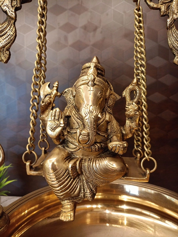 Brass Swing Ganesha Uruli Idol