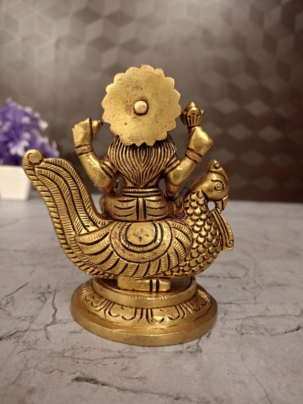 Brass Gayathri Devi Sitting On Annam Idol 