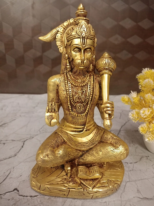  Brass Hanuman Sitting Idol