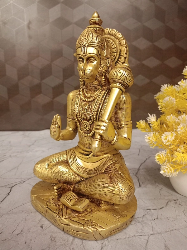  Brass Hanuman Sitting Idol