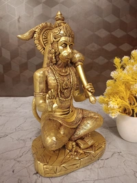  Brass Hanuman Sitting Idol