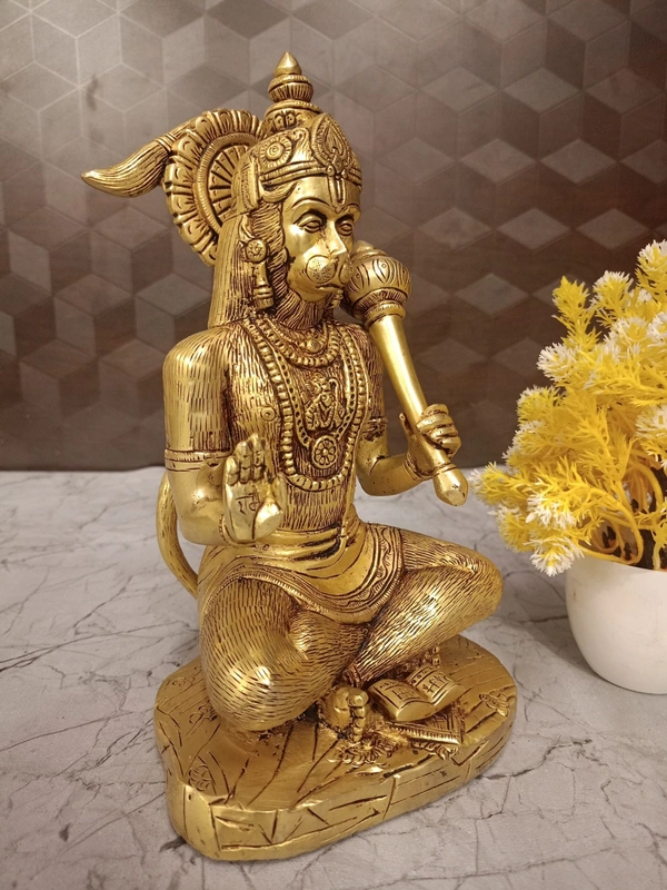  Brass Hanuman Sitting Idol