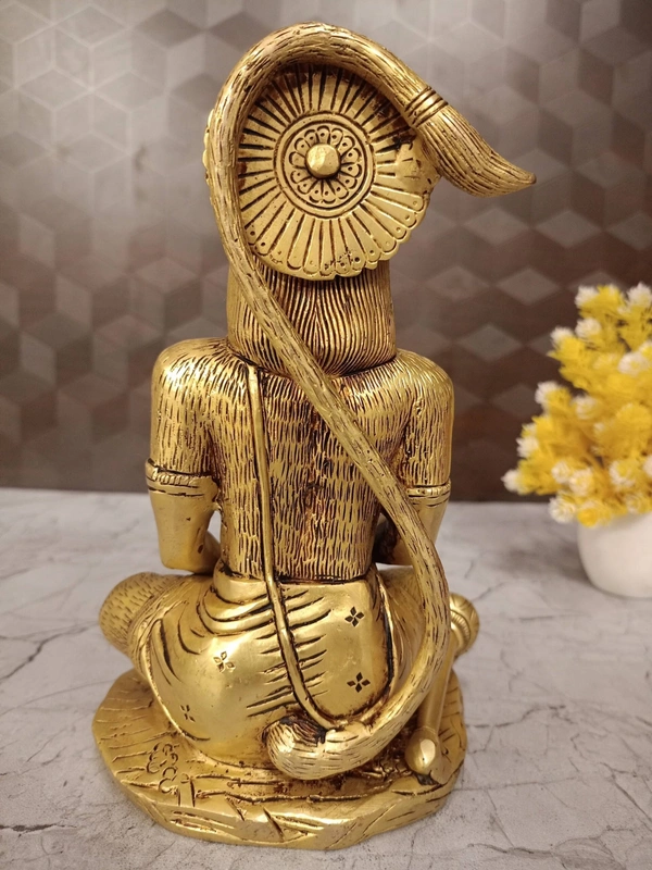 Brass Meditating Hanuman Statue 