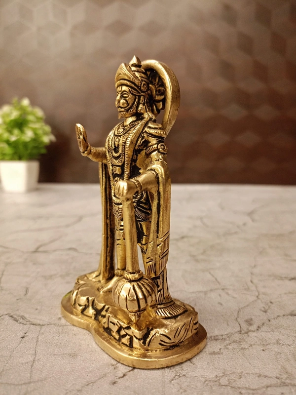 Brass Hanuman Blessing Idol 