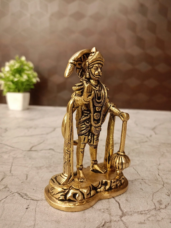 Brass Hanuman Blessing Idol 