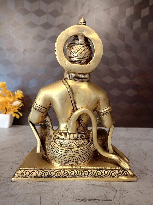 Buy Brass Hanuman Idol Sitting On Square Base