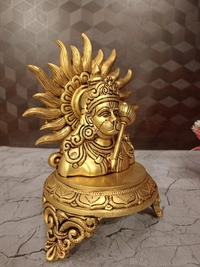 Brass Hanuman Face on Base Idol