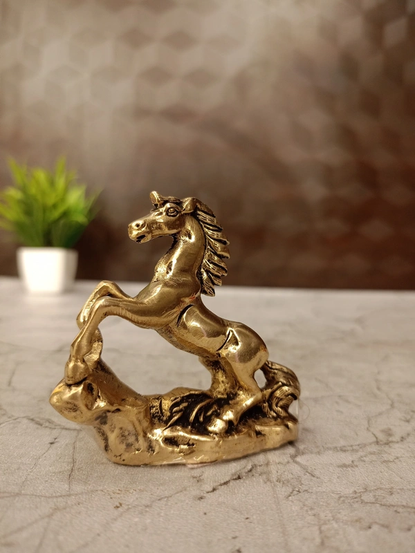 DecorsOne Brass Jumping Horse Statue 2.5″