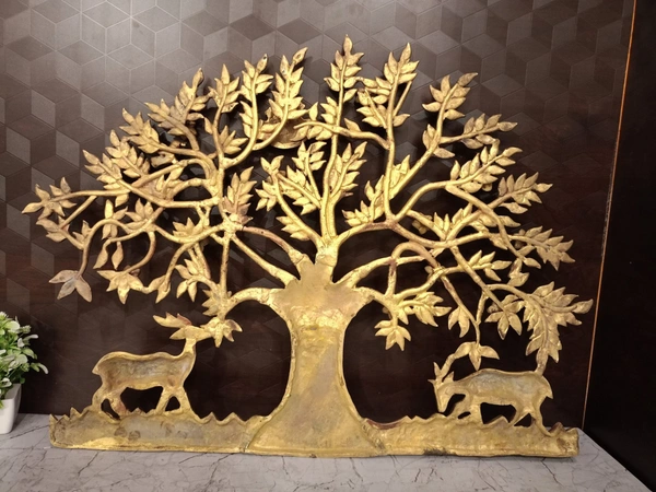 Buy Superfine Brass Kalpvriksha Tree Wall Mount , Handicraft & Antique