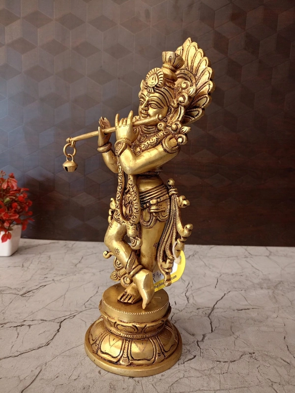 Brass Lord Krishna Idol God of Compassion, Protection, and Love / Buy Premium Brass Krishna Idol For Pooja,Home decor at Best Price