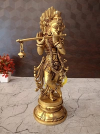 Brass Lord Krishna Idol God of Compassion, Protection, and Love / Buy Premium Brass Krishna Idol For Pooja,Home decor at Best Price