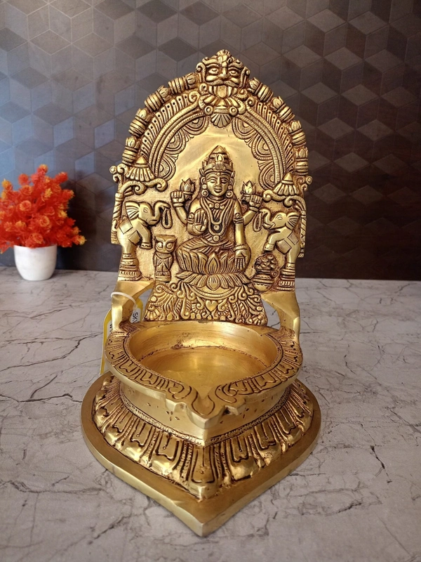DecorsOne Buy Brass Big Lakshmi Diya 10″