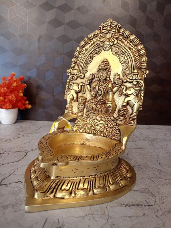 DecorsOne Buy Brass Big Lakshmi Diya 10″