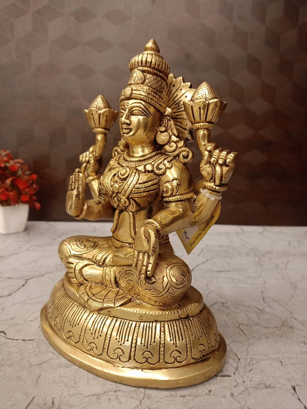 Brass Lakshmi Idol For Pooja