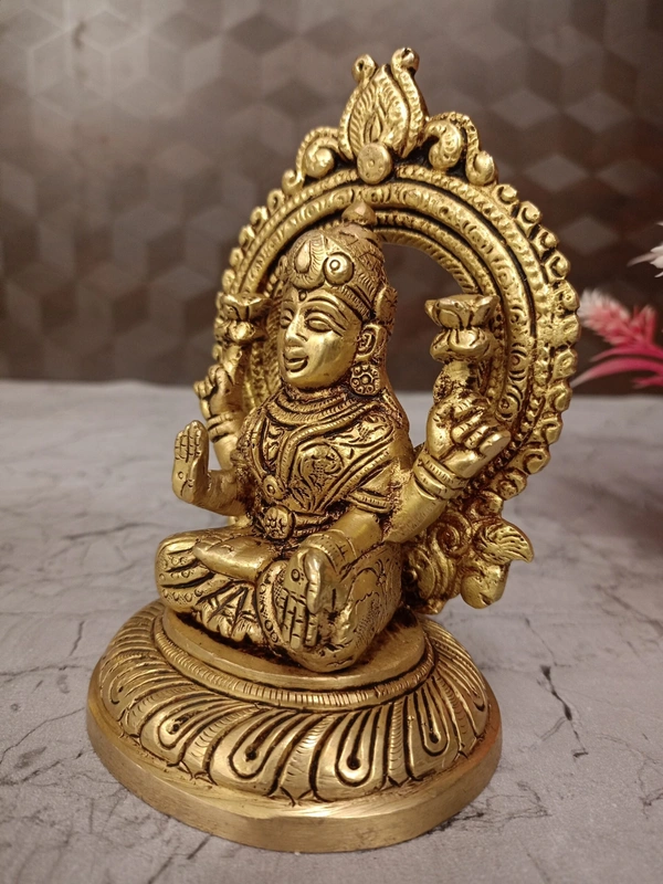 Brass Arch Lakshmi Idol for Pooja 