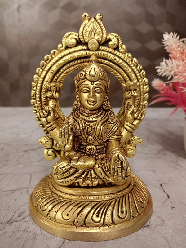 Brass Arch Lakshmi Idol for Pooja 