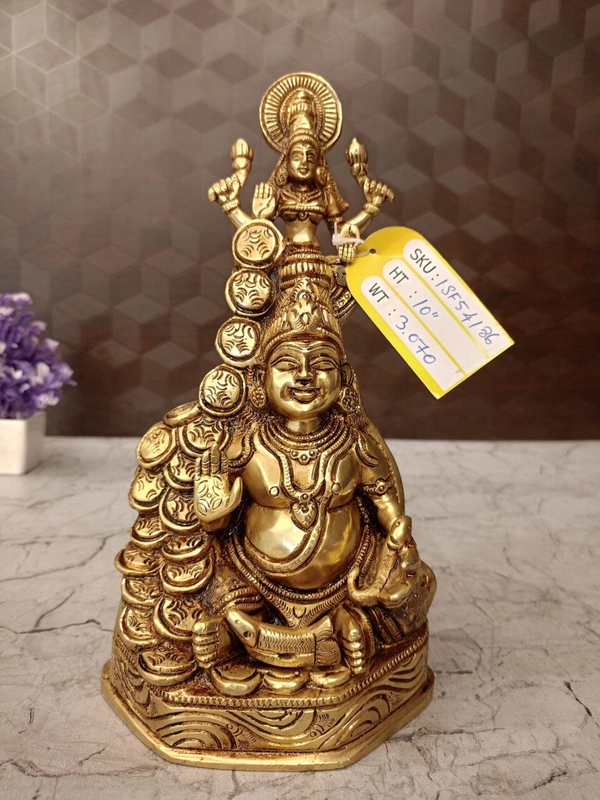 Brass Lakshmi Kuber Statue For Pooja