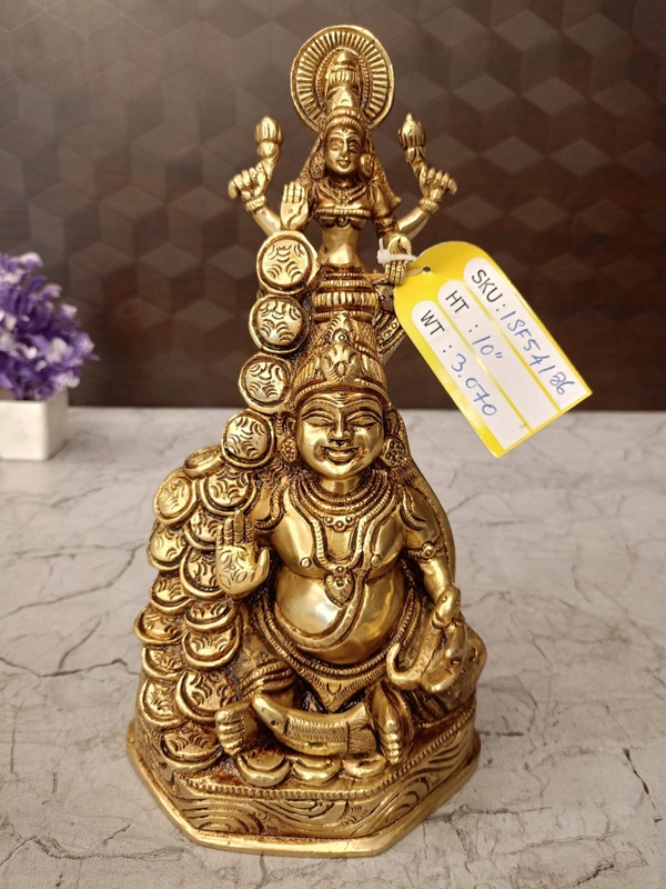 Brass Lakshmi Kuber Statue For Pooja