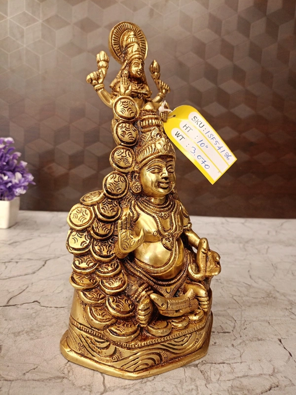 Brass Lakshmi Kuber Statue For Pooja