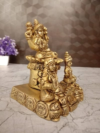 Brass Lakshmi Kubera Idol with coins