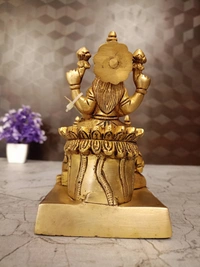 Brass Lakshmi Kubera Idol with coins