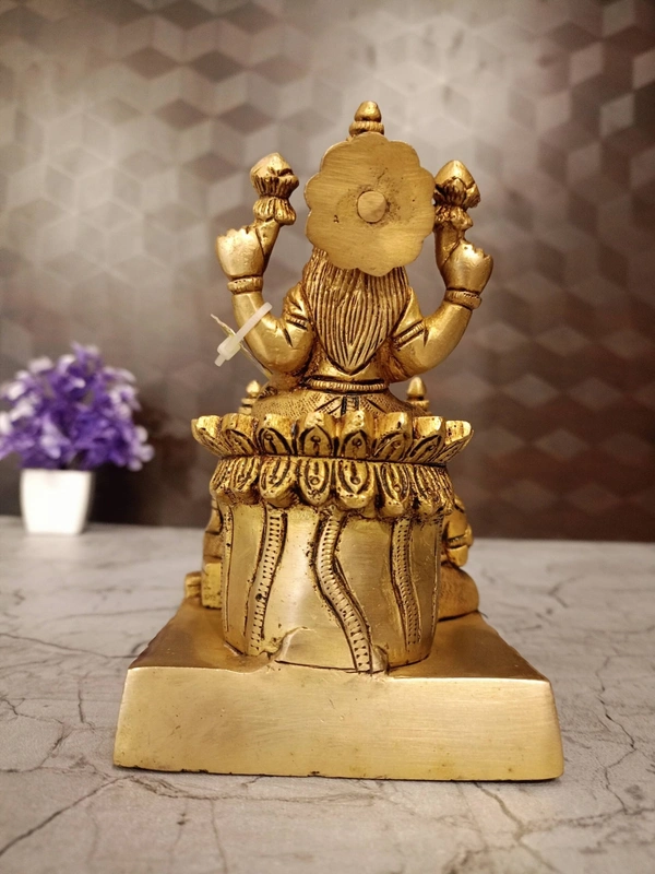 Brass Lakshmi Kubera Idol with coins