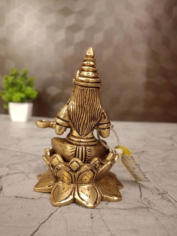 Brass AnnaPoorani Sitting On Lotus Idol 