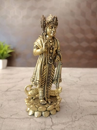 Brass Fine Art Murugan Idol Standing On Lotus