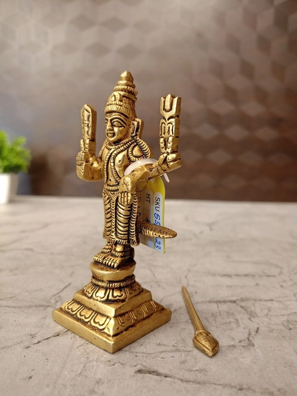 Brass Murugan Idol For Pooja And Gift , Pure Antique And Handicraft Statue 