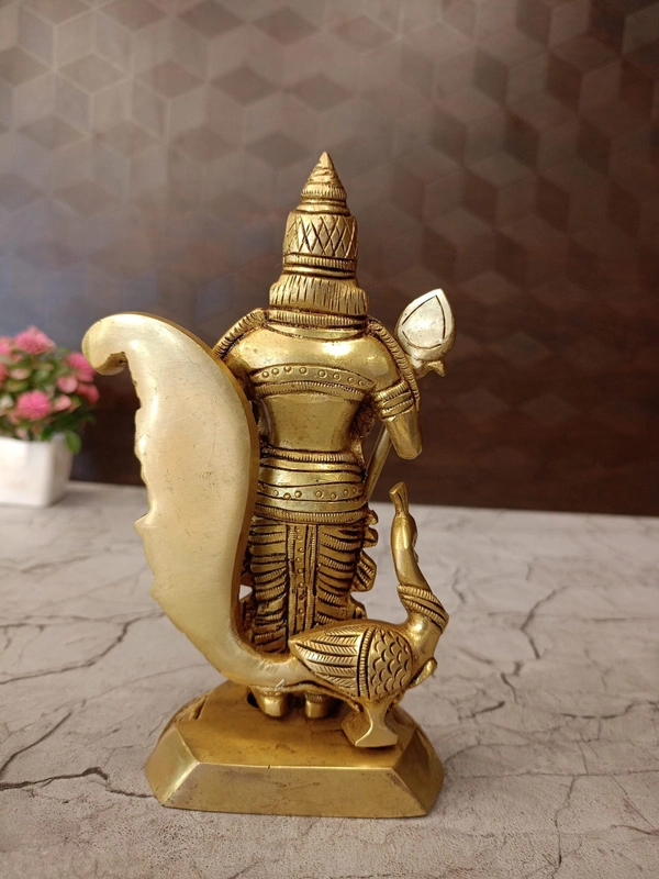 Brass Murugan Idol Embrace Divine Wisdom and Courage 