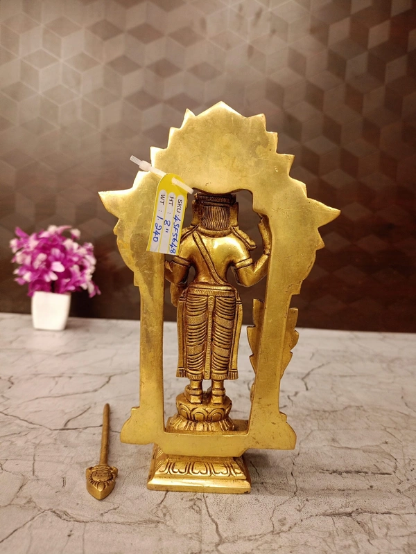 Brass Murugan Idol With Design Arch