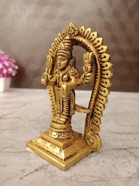 Brass Lord Murugan With Arch Statue | Subramanya Swamy Standing With Vel Handcrafted Idol