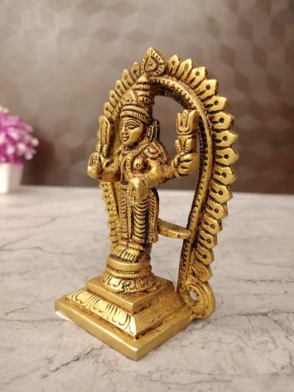 Brass Lord Murugan With Arch Statue | Subramanya Swamy Standing With Vel Handcrafted Idol