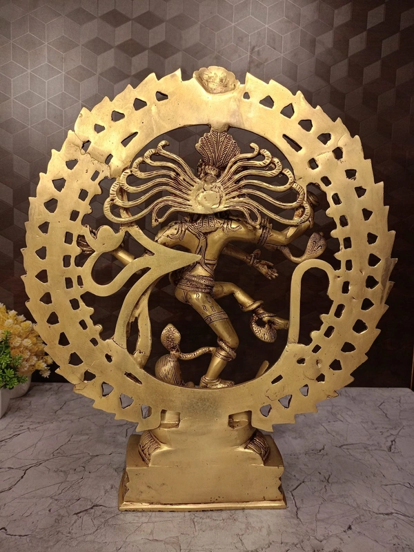 DecorsOne Buy Brass Superfine Natarajar Statue For Pooja 20″ Handicraft & Antique Finish / Cosmic Dancer, Creator of Universes
