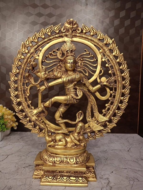 DecorsOne Buy Brass Superfine Natarajar Statue For Pooja 20″ Handicraft & Antique Finish / Cosmic Dancer, Creator of Universes