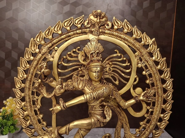 DecorsOne Buy Brass Superfine Natarajar Statue For Pooja 20″ Handicraft & Antique Finish / Cosmic Dancer, Creator of Universes