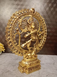 DecorsOne Buy Brass Superfine Natarajar Statue For Pooja 20″ Handicraft & Antique Finish / Cosmic Dancer, Creator of Universes
