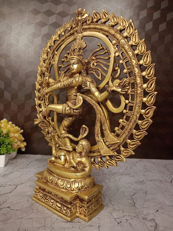 DecorsOne Buy Brass Superfine Natarajar Statue For Pooja 20″ Handicraft & Antique Finish / Cosmic Dancer, Creator of Universes