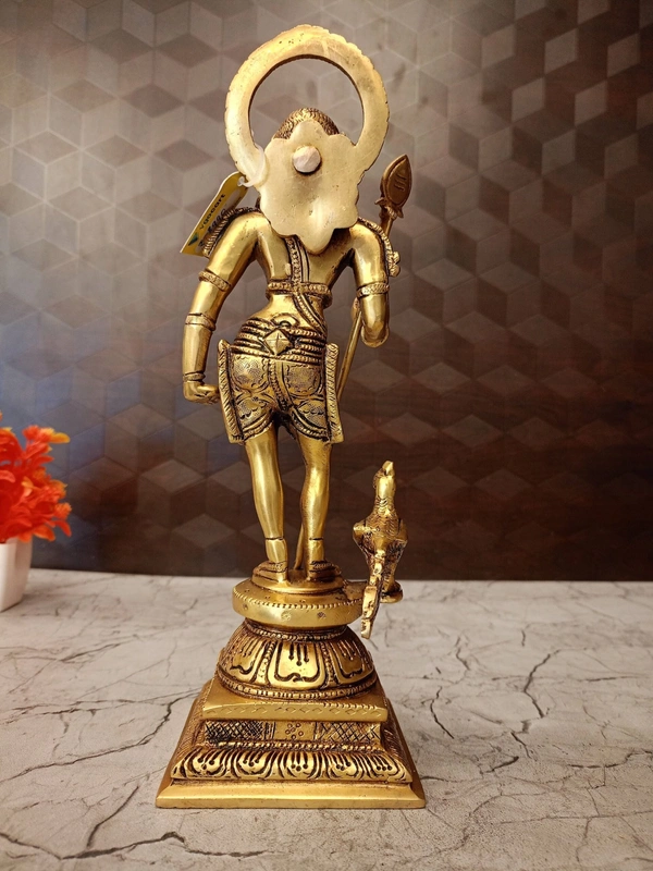 Brass Palani Murugan Statue , Pure And Antique Finish / Bring Home Divine Grace and Victorious Energy with Our Handcrafted Brass Murugan Idol