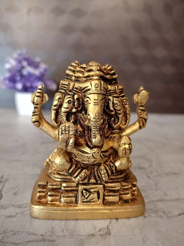 Buy Brass Panjamuha Ganesha statue For Pooja / 