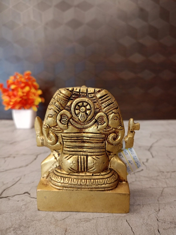 Brass Panjamuga Ganesha / Divine Energy And Protection , Antique And Handicraft Idol 