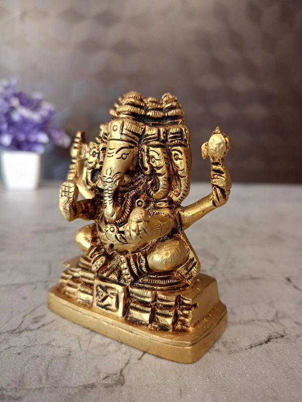 Buy Brass Panjamuha Ganesha statue For Pooja / 